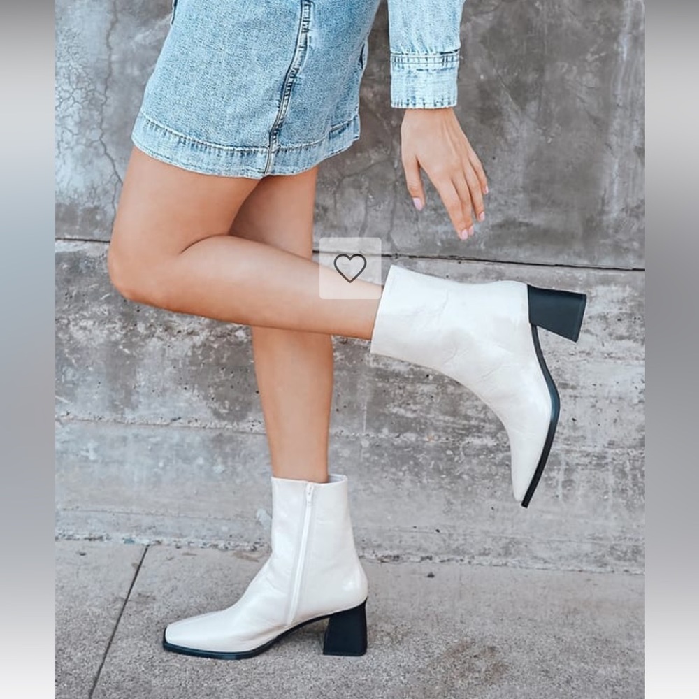 Vagabond Hedda Plaster Square Toe Patent Leather Upper Heeled Boot